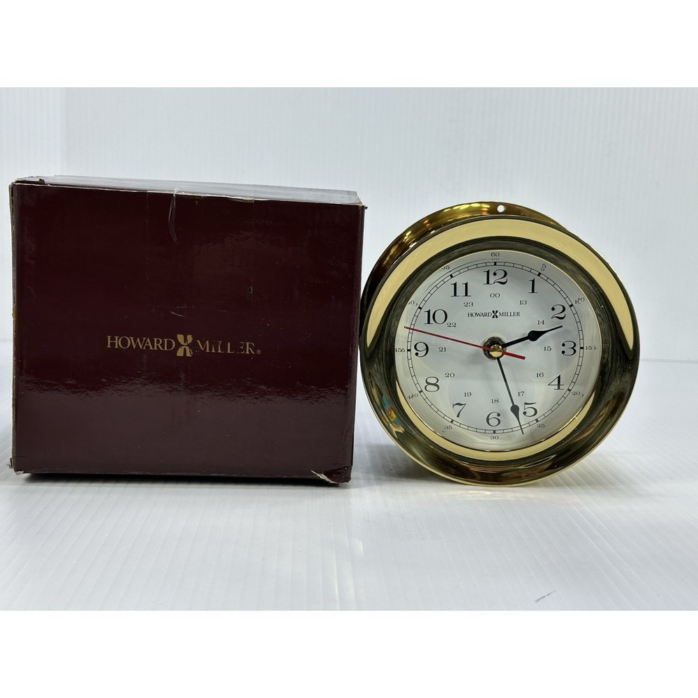 Howard Miller Cartel II 625-228 Solid Brass Nautical Wall Clock‎ 5.25" Quartz